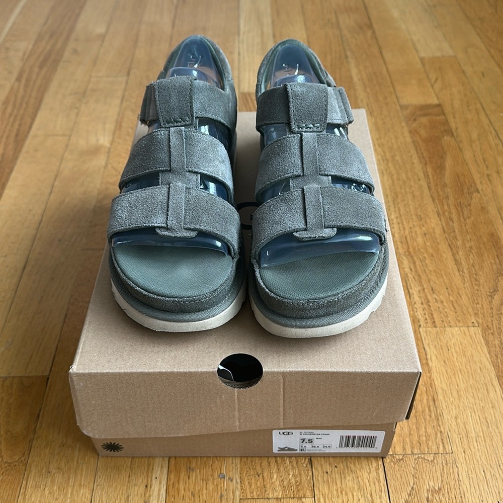 UGG Goldenstar green suede sandals size 7.5 EUC